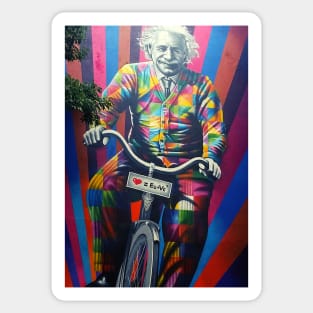 Einstein riding a bike. Sticker